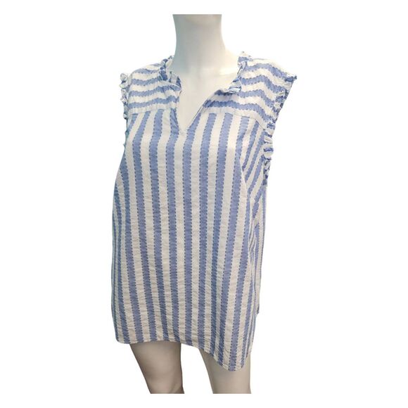 Talbots Blue Striped Top Women's SZ 1X Shell Plus Size Summer - Picture 4 of 9
